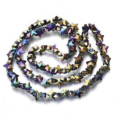 Electroplate Glass Beads Strands EGLA-N002-05K-1