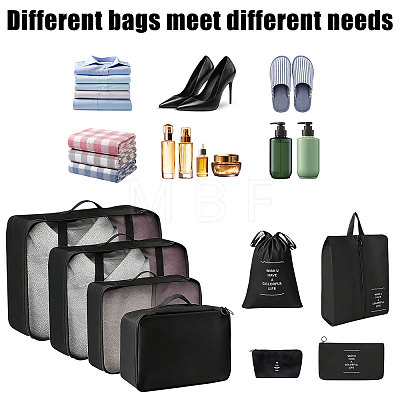 8Pcs Polyester Travel Toiletry Bags ABAG-WH0046-118B-1
