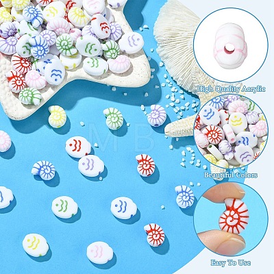 80Pcs 2 Styles Opaque Acrylic Beads SACR-YW0002-18-1