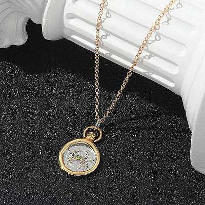 Brass Twelve Constellations Tarot Pendant Necklaces NJEW-Q006-01F-G-1