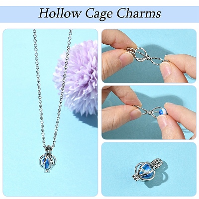 10Pcs 10 Styles Brass Locket Pendants KK-YW0004-79-1