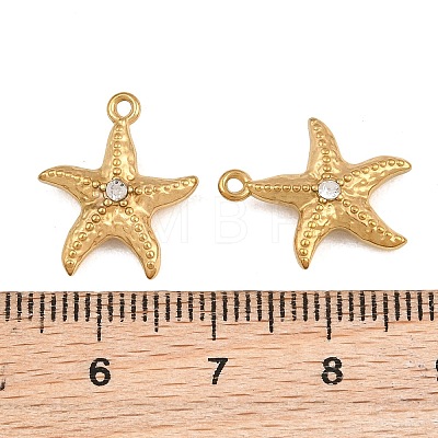 304 Stainless Steel with Crystal Rhinestone Pendants RB-CBABFDA-11C-G-1