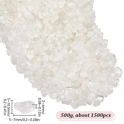 500G Natural Quartz Crystal Chips Beads G-SP0001-08-1