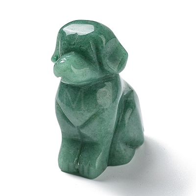 Natural Green Aventurine Carved Healing Dog Figurines DJEW-F025-01C-1