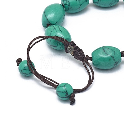 Synthetic Turquoise Braided Bead Bracelets BJEW-K212-F-1