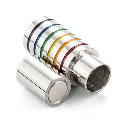 304 Stainless Steel Magnetic Enamel Clasps STAS-P285-02P-1