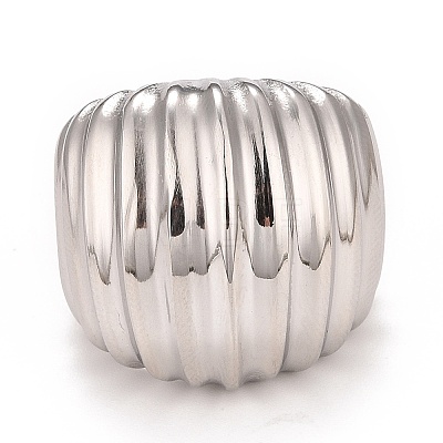 Non-Tarnish 304 Stainless Steel Textured Chunky Ring for Women RJEW-B040-17A-P-1