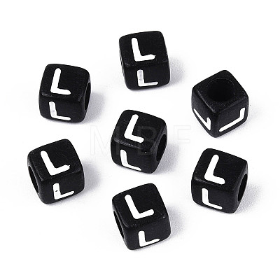 Initial Acrylic Horizontal Hole Beads OACR-ZX006-35L-1