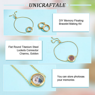 Unicraftale DIY Memory Floating Bracelet Making Kit DIY-UN0004-41G-1