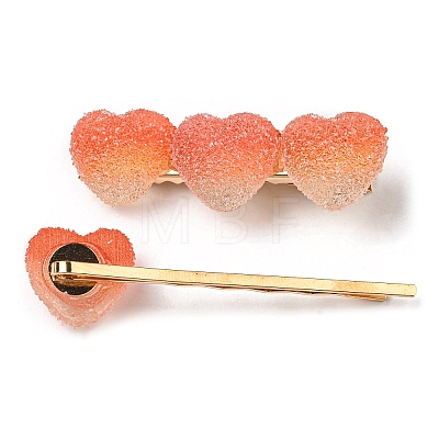 Gradient Heart Resin & Iron Clips Sets PHAR-F018-02D-1