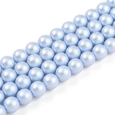 Baking Painted Pearlized Glass Pearl Bead Strands HY-N002-6mm-C04-1