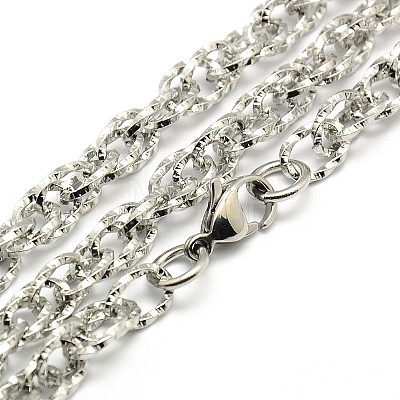 Fashionable 304 Stainless Steel Rope Chain Necklaces for Men STAS-A028-N042P-L-1