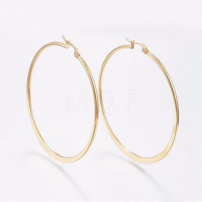 304 Stainless Steel Big Hoop Earrings EJEW-F105-14G-1