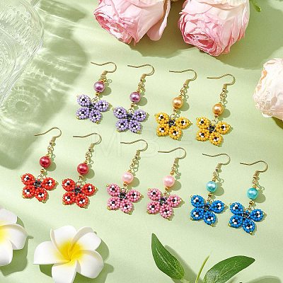 Glass Dangle Earrings EJEW-MZ00259-1