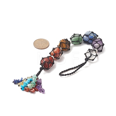 Chakra Gemstone Beads Pendant Decoration HJEW-JM00957-1