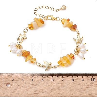 Natural Cultured Freshwater Pearl Beads Charm Bracelets BJEW-JB13767-01-1