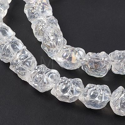 Transparent AB Colored Plated Electroplate Glass Beads GLAA-P028-AB01-1