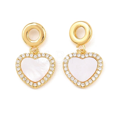Brass Micro Pave Clear Cubic Zirconia European Charms KK-Z140-26G-1
