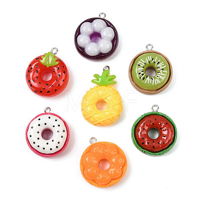Fruit Theme Opaque Resin Pendants RESI-I350-05-1