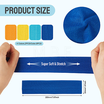 8Pcs 4 Colors Milk Silk Cloth Hair Bands OHAR-TAD0001-01B-1
