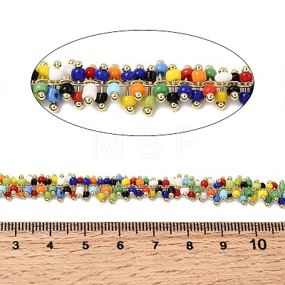 Handmade Glass Seed Beaded Cluster Chains CHC-K017-05G-1