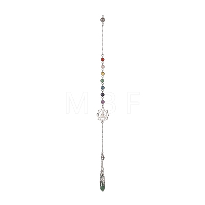 Mixed Gemstone Pointed Dowsing Pendulums PALLOY-JF02048-1