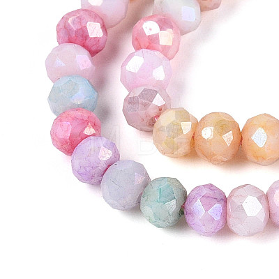 Anti-Tarnish Electroplate Rondelle Glass Beads Strands X-EGLA-T021-4mm-17-11-1