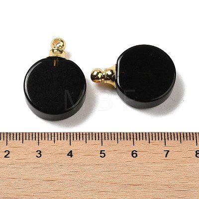 Natural Obsidian Perfume Bottle Pendants G-Z039-02G-06-1
