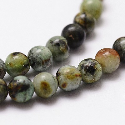 Natural African Turquoise(Jasper) Beads Strands G-D840-90-4mm-1