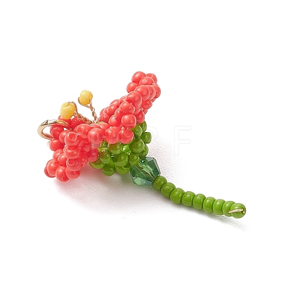 Glass Seed Beaded Flower Pendants PALLOY-MZ01171-02-1