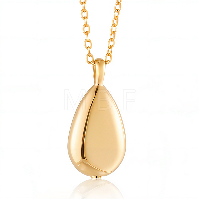 Teardrop 201 Stainless Steel Memorial Urn Ashes Pendant Necklaces DIY-CN0003-40G-1