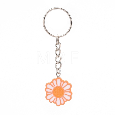 Flower Acrylic Pendant Keychain KEYC-JKC00428-01-1
