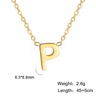 201 Stainless Steel Initial Pendant Necklaces FS-WG78A3B-16-1