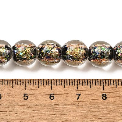 Handmade Dichroic Foil Glass Beads Strands DICH-U001-05F-1