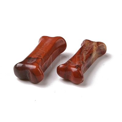 Natural Mixed Gemstone Dog Bone Shape Sculptures DJEW-G033-01A-1