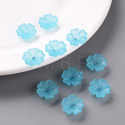 Transparent Frosted Acrylic Bead Caps MACR-S371-04A-755-1