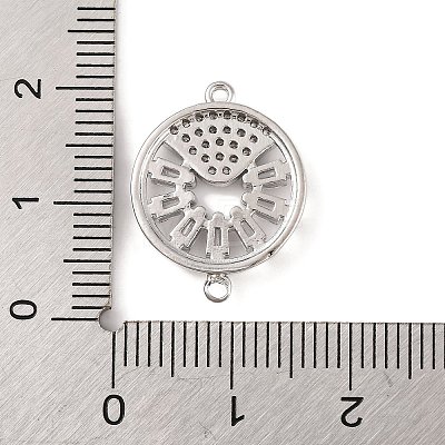 Brass Pave Clear Cubic Zirconia Connector Charms KK-S389-37P-1