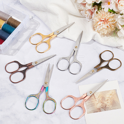 6Pcs 6 Colors Stainless Steel Embroidery Scissors AJEW-CY0003-16-1