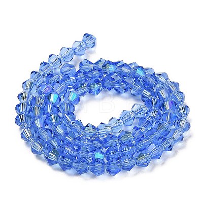 Transparent Electroplate Glass Beads Strands GLAA-F029-2mm-D07-1