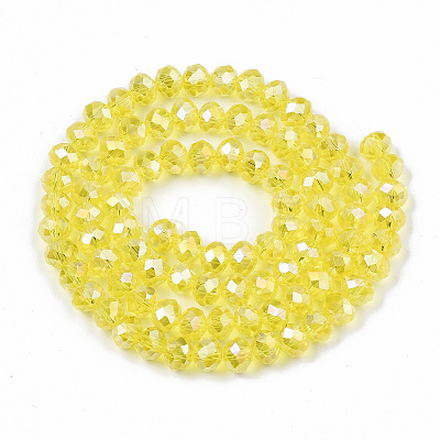 Electroplate Glass Beads Strands X-EGLA-A034-T4mm-B21-1