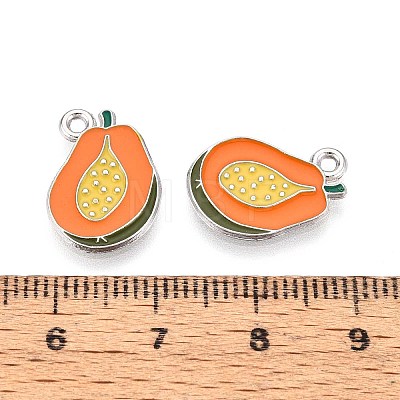 Fruit Alloy Enamel Charms PALLOY-S058-01P-30-1
