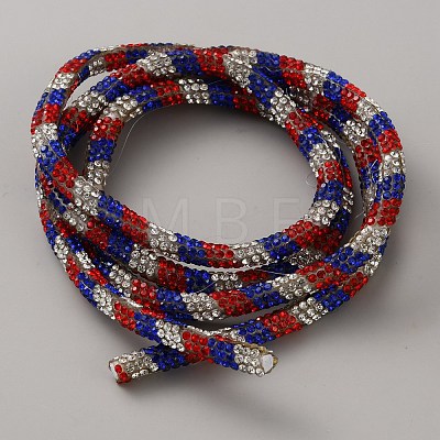 PVC with Rhinestone Round Tube Cord OCOR-WH0120-79E-1