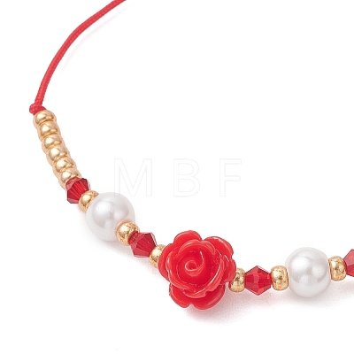 6Pcs Glass Seed Bead & Resin Braided Beaded Bracelets BJEW-MZ00307-1