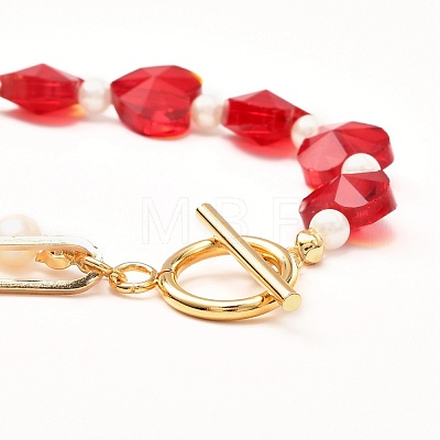 Shell Pearl Beaded Bracelets for Girl Women BJEW-TA00014-1
