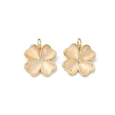 Brass Micro Pave Cubic Zirconia Pendants KK-G557-28KCG-02-1