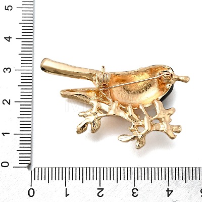 Bird Zinc Alloy Rhinstone Brooches JEWB-V001-04D-1