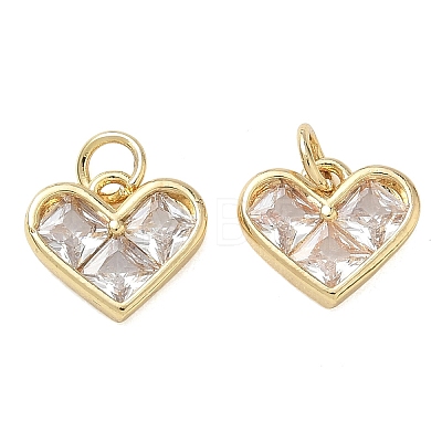 Brass Micro Pave Clear Cubic Zirconia Pendants KK-T085-16D-G-1
