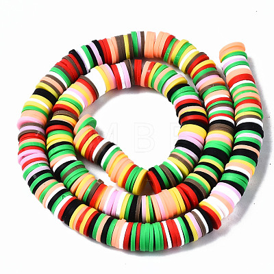 Handmade Polymer Clay Beads Strands CLAY-R089-8mm-149-1