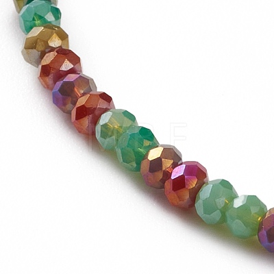 Faceted Rondelle Glass Beads Stretch Bracelets BJEW-JB05793-03-1