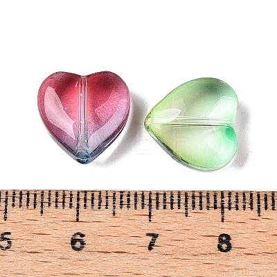 Gradient Color Baking Paint Transparent Glass Beads DGLA-N005-08-1